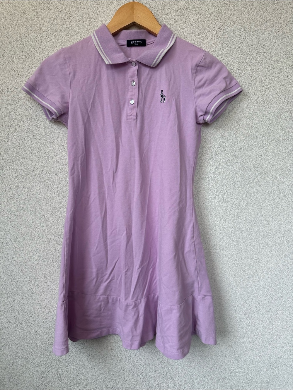 Hazzys Lavender Polo Dress | K-Fashion Preppy | Flounce Hem | 160/76 (XS/S)